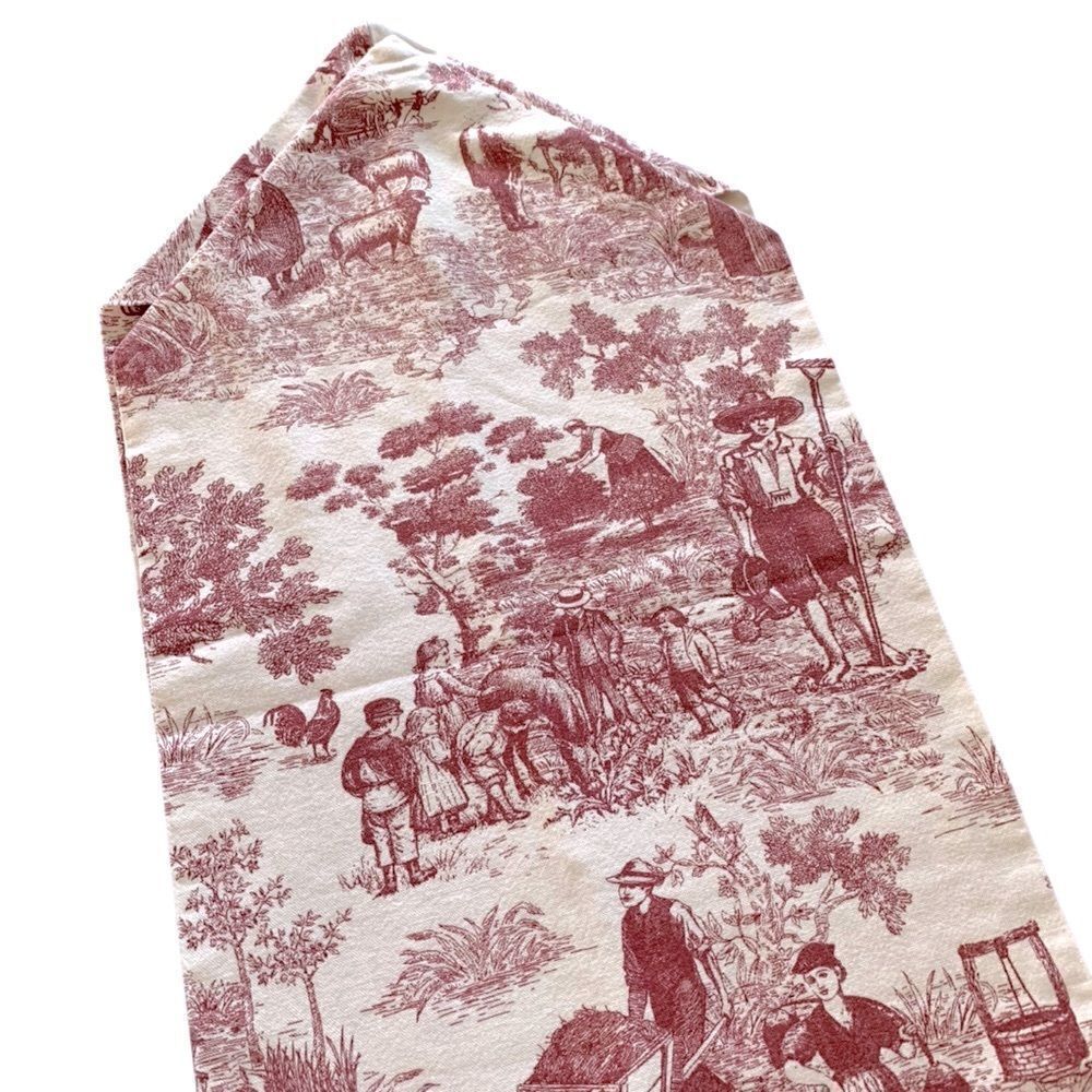 French Country Red Toile Table Runner - Picture 4 of 6
